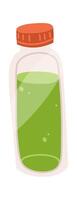 Green juice in plastic bottle flat icon Balanced nutrition vector