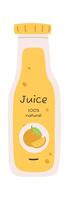 Orange juice in plastic bottle flat icon Balanced nutrition vector