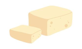 Tofu flat icon Vegetarian soy food supplements vector