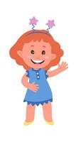 Cartoon cute tooth fairy flat icon Magic dentist vector