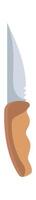 Kitchen utensil flat icon Knife with wooden handle vector