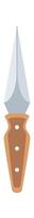 Knife with wooden handle flat icon Cutting utensil vector
