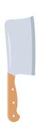 Big knife for meat cutting flat icon Kitchen utensil vector