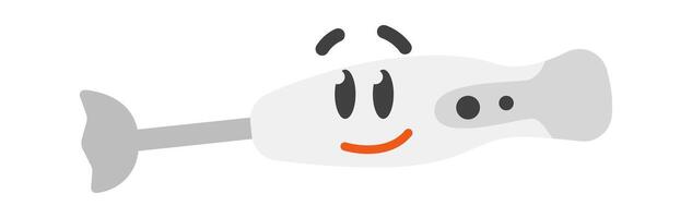 Cartoon steel blender flat icon Household appliance vector