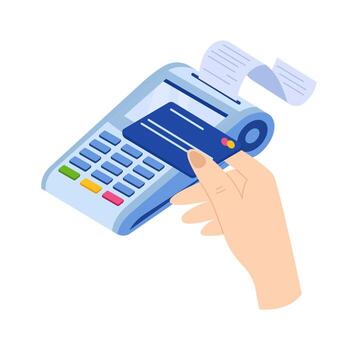 inalámbrico automatizado cajero máquina plano icono pago terminal vector