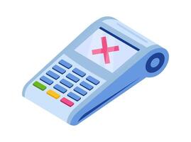Canceled payment on automated teller machine flat icon Banking system vector