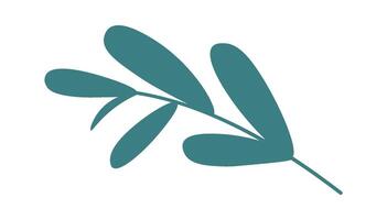 Decor element flat icon Leaves for spa salon vector