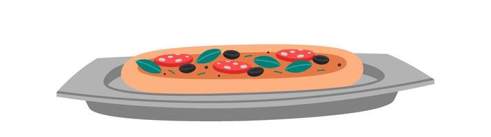 Cooking pizza flat icon Food preparation vector