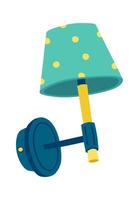 Cute wall lamp flat icon Decorative spotlight vector