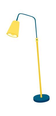 Cute modern floor lamp flat icon Interior element