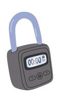 Stainless steel combination lock flat icon House protection Illustration vector