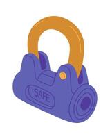 Stainless steel combination lock flat icon House protection Flat Illustration Hand Drawn Icon vector