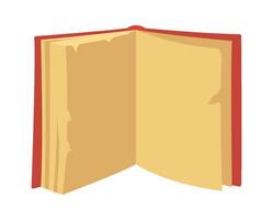 Open book with yellow paper flat icon Manuscript vector
