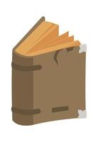 Antique literature flat icon Old book with yellow pages vector