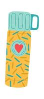 Thermos flat icon Vacuum insulated bottle with cute design vector