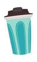 Reusable cup for drinks flat icon Thermos vector