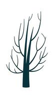 Bare tree flat icon Winter weather Landscape Illustration vector