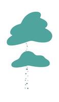 Snow covered tree with branches flat icon Typical winter weather Flat Illustration vector