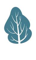 nieve cubierto árbol con ramas plano icono típico invierno clima plano ilustración mano dibujado icono vector