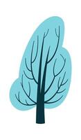 Snow covered tree with branches flat icon Typical winter weather Icon vector