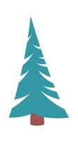 hojas perennes cedro árbol plano icono invierno clima paisaje ilustración vector