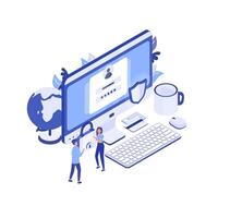 Online identity management illustration vector