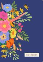 Vibrant blossoms and lush foliage coming together to create a captivating design, enhancing the notebook cover with a stunning display of natural beauty and colorful elegance vector