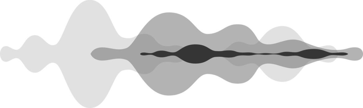 Sound wave vibrating in a modern, abstract design featuring black and gray colors, illustrating concepts of audio, music, voice, and sound dynamics vector