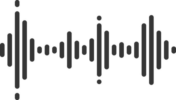 oscuro gris redondeado digital audio forma de onda visualizante sonido frecuencia con vertical barras y pequeño puntos en blanco fondo, representando audio señal Procesando, música edición, y sonido diseño vector