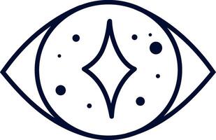 Simple eye icon featuring sparkle and dots, symbolizing vision, cleanliness, and health in a minimalist style, capturing attention with a bright, modern aesthetic vector