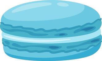 Light blue macaron featuring a creamy filling, highlighting its delightful texture, isolated against a white background. Perfect for bakery and pastry themed projects vector