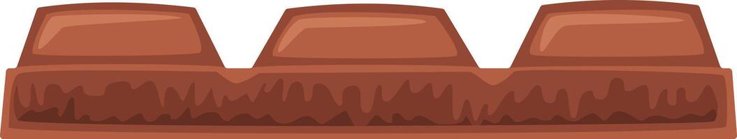 Chocolate bar melting under the summer heat, isolated illustration on plain white background, ideal for advertising campaigns or editorial illustrations vector