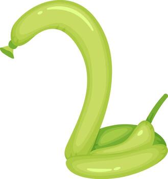 inflado modelado globo creando un cisne cifra, Perfecto para para niños fiestas, celebraciones y festivo eventos, agregando un toque de alegría y capricho vector