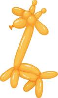 Playful giraffe crafted from a long, twisting yellow balloon, standing proudly against a clean white backdrop, evoking a sense of childhood joy and celebration vector