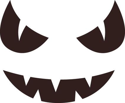 simple, escalofriante Víspera de Todos los Santos calabaza tallado cara con mal triangular ojos y un afilado, de miedo sonrisa, Perfecto para decoraciones y festivo diseños vector