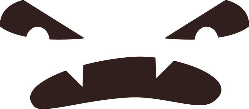 minimalista Víspera de Todos los Santos calabaza tallado plantilla presentando un enojado cara con grande ojos y agudo dientes, ideal para creando un escalofriante atmósfera durante Víspera de Todos los Santos celebraciones vector