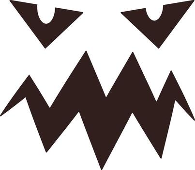 minimalista ilustración de un de miedo Víspera de Todos los Santos cara presentando un amenazador zigzag boca y sencillo triangular ojos, creando un escalofriante y festivo diseño vector