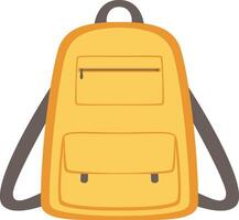 Stylish yellow backpack featuring a zippered pocket and adjustable straps, perfect for students, travelers, or anyone needing a convenient and fashionable carry option on the go vector