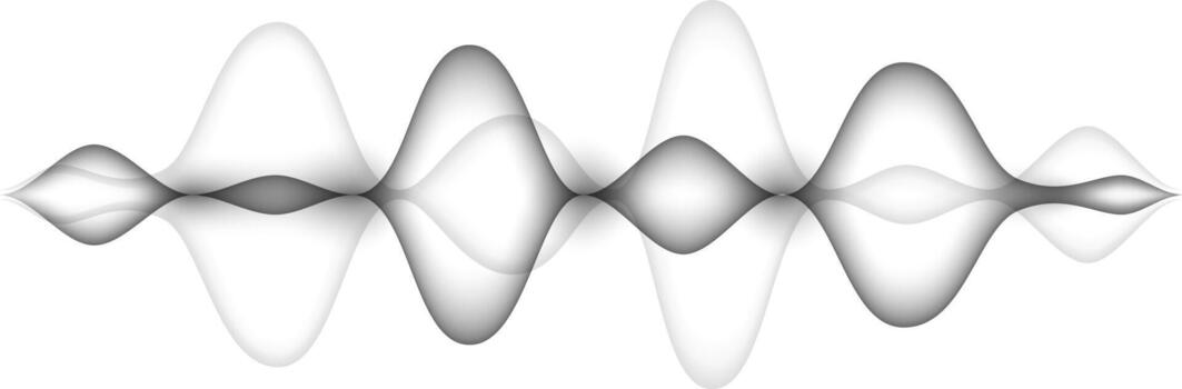 Smooth gray sound waves are creating a beautiful design on a clean white background, representing music, audio, voice and other related concepts vector