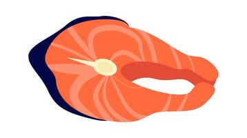 Salted salmon flat icon Tasty food vector