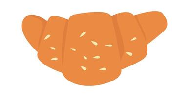 Tasty croissant flat icon Fragrant baking vector