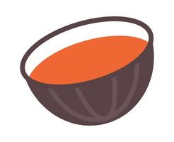 Tasty traditional asian soup flat icon vector