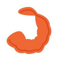 Fried shrimps flat icon Tasty traditional Asian food vector