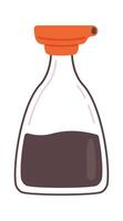 Traditional Asian food soy sauce flat icon Illustration vector