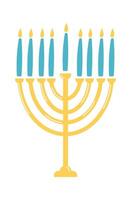 Jewish menorah flat icon Hanukkah Symbol of jewish holiday vector