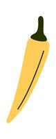Yellow chilli pepper flat icon Healthy vegetable Agriculture vector