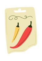 Chilli peppers seeds in plastic package flat icon vector