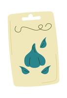 Garlic seeds in plastic package flat icon Agriculture vector