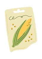 Corn kernel in plastic package flat icon vector