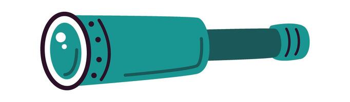 Vintage spyglass flat icon Optical instruments vector